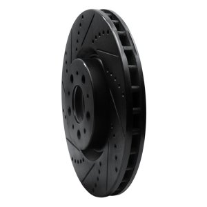 Volvo S60 Brake Rotor (1) - Front Left - R1 Concepts - Drilled & Slotted - Black - `04-`07